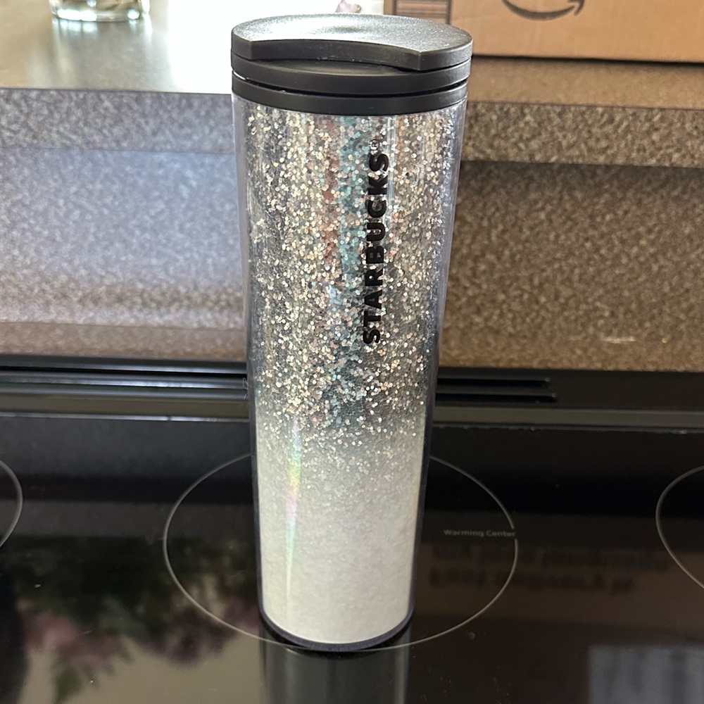 Starbucks Iridescent Silver Glitter Tumbler 16oz